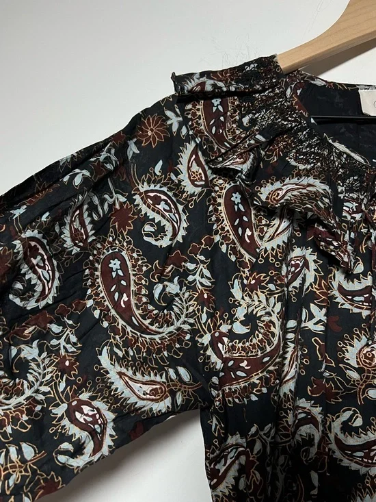 Cleobella Carolyn Ruffle Mini Dress Avolon Paisley Block Print Organic Cotton - Picture 7 of 15